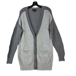 Charter Club knit cashmere classic button down color block V neck cardigan